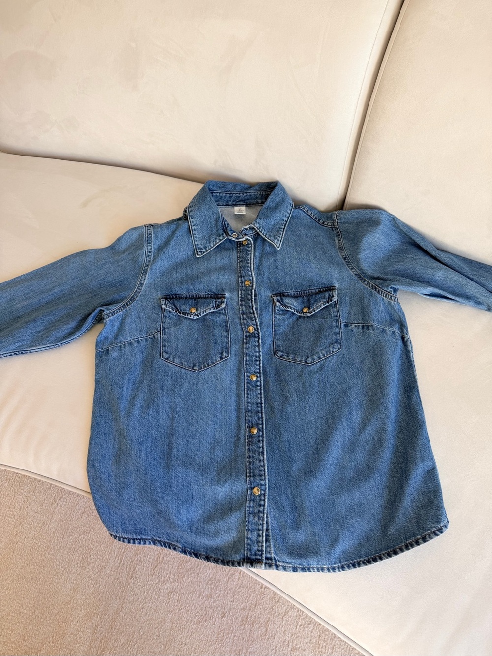 Stylish Must Have Denim Button-Up Shirt - Blue